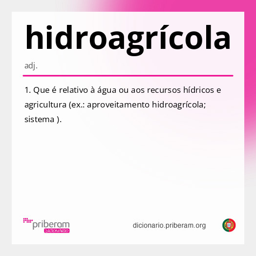 Significado de hidroagrícola