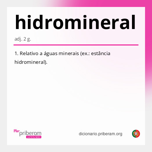 Significado de hidromineral