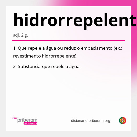 Significado de hidrorrepelente