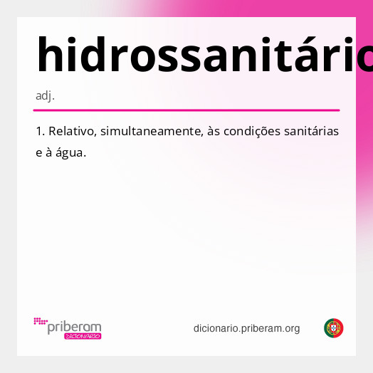 Significado de hidrossanitário