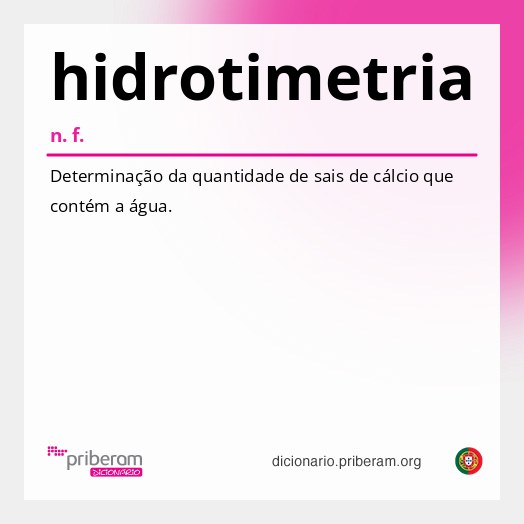 Significado de hidrotimetria