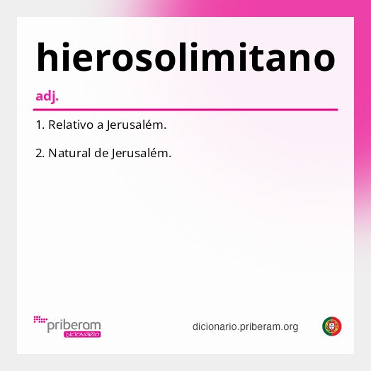 Significado de hierosolimitano