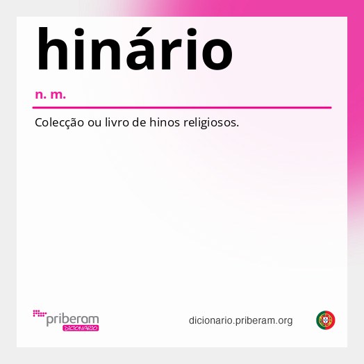 Significado de hinário