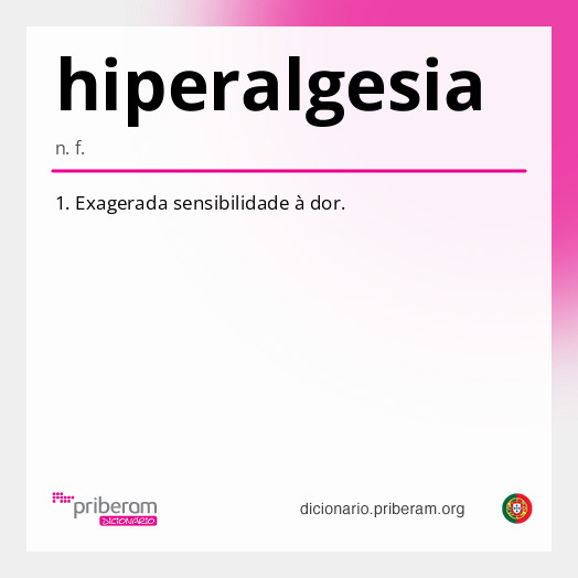 Significado de hiperalgesia