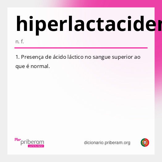 Significado de hiperlactacidemia