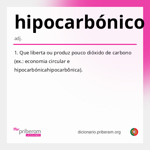 Significado de hipocarbónico