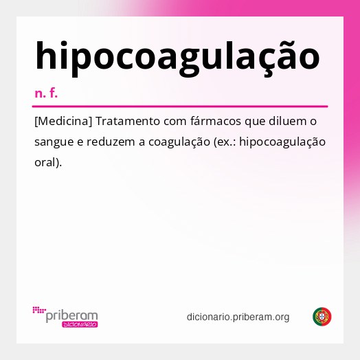 Significado de hipocoagulação