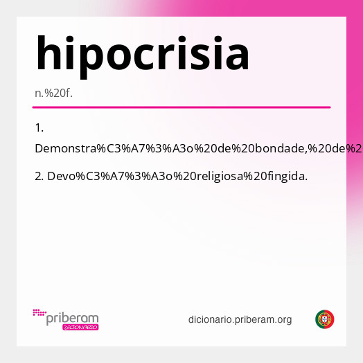 Significado de hipocrisia