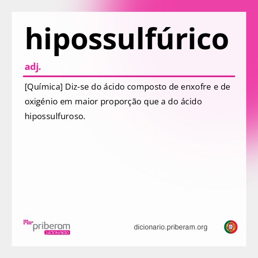 Significado de hipossulfúrico