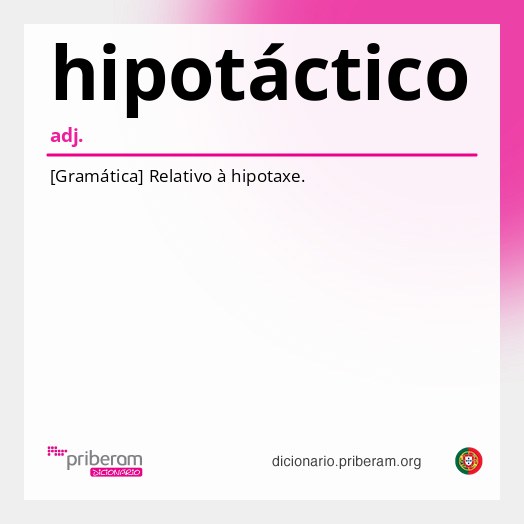 Significado de hipotáctico