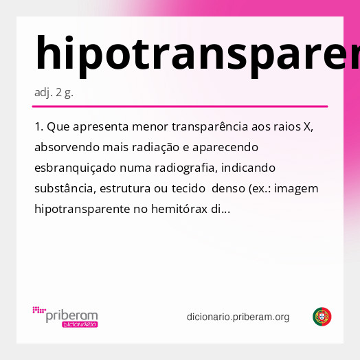 Significado de hipotransparente