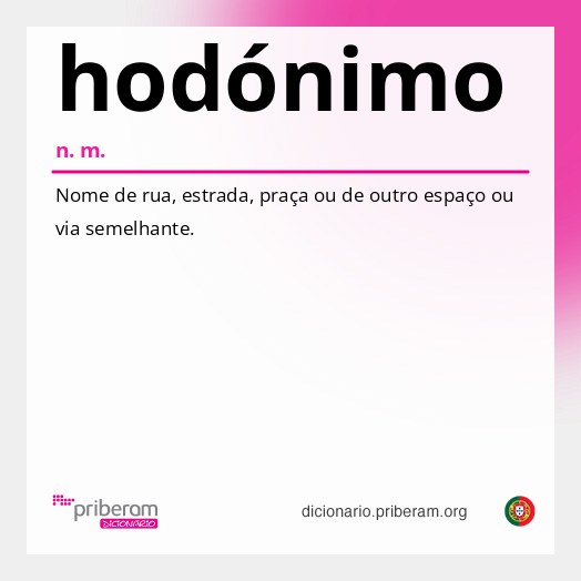 Significado de hodónimo