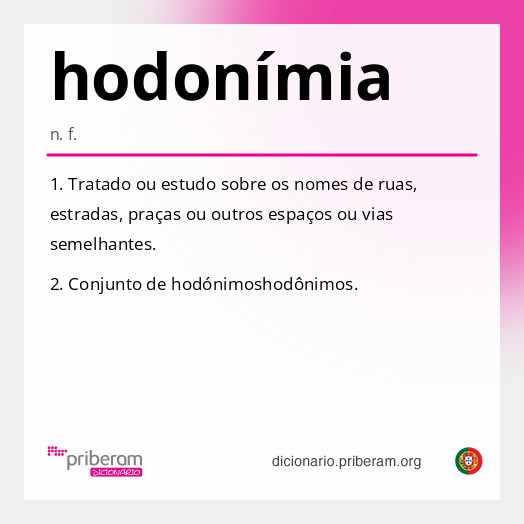 Significado de hodonímia