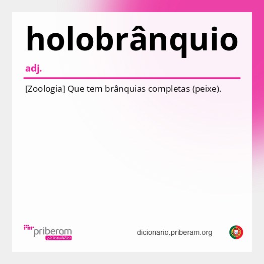 Significado de holobrânquio