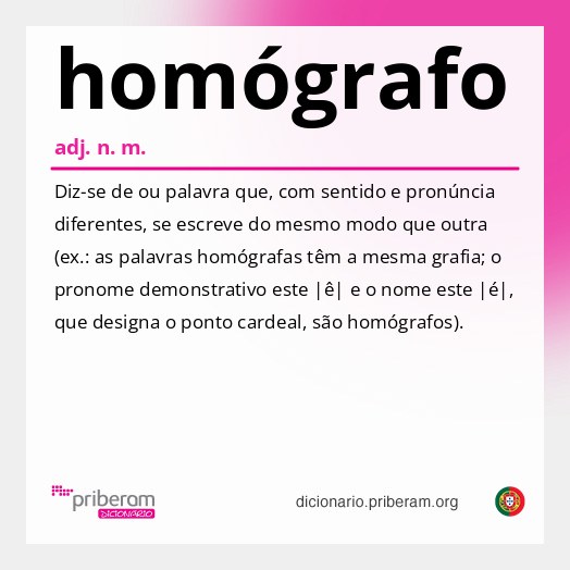Significado de homógrafo