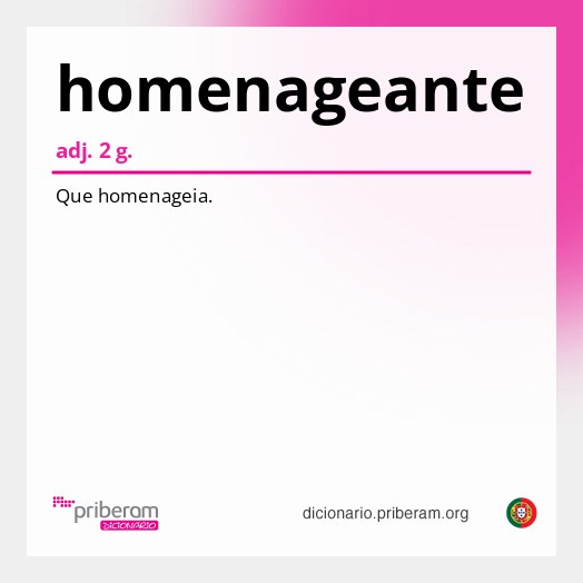 Significado de homenageante