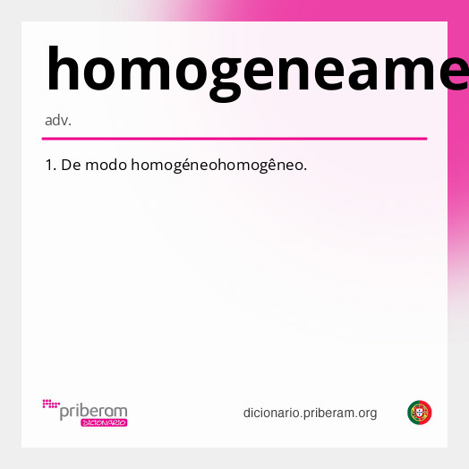 Significado de homogeneamente