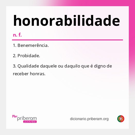 Significado de honorabilidade
