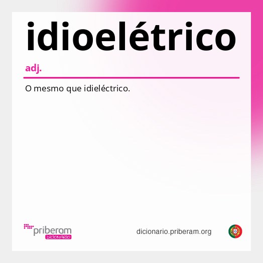 Significado de idioelétrico