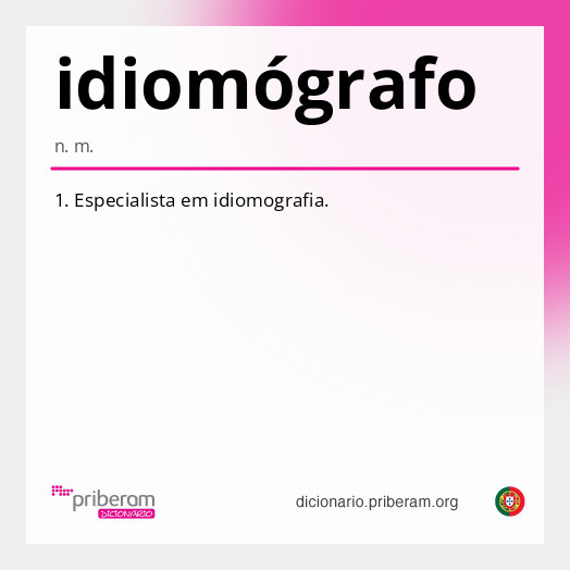 Significado de idiomógrafo