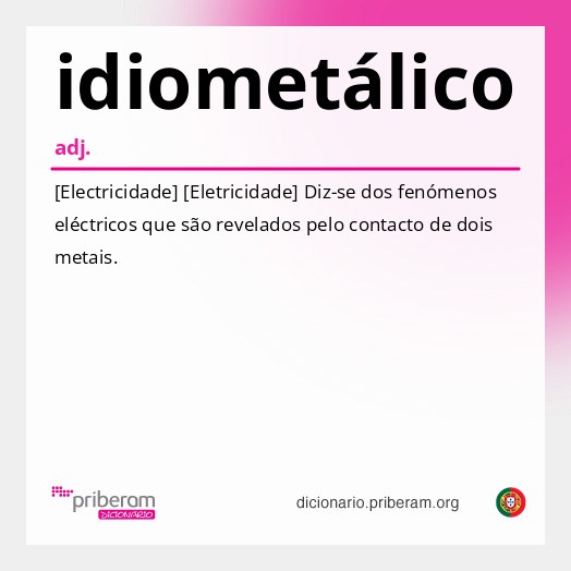 Significado de idiometálico