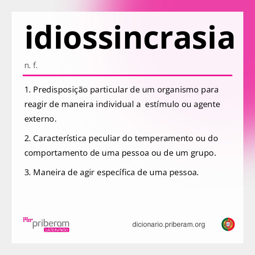 Significado de idiossincrasia