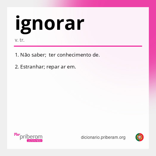 Significado de ignorar
