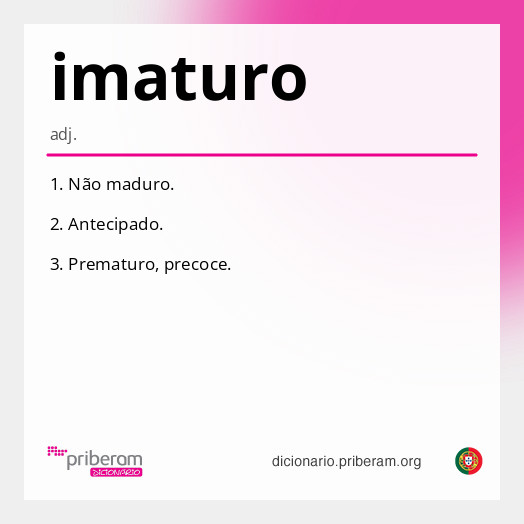 Significado de imaturo