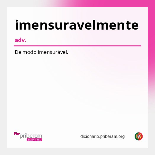 Significado de imensuravelmente