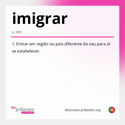 Significado de imigrar