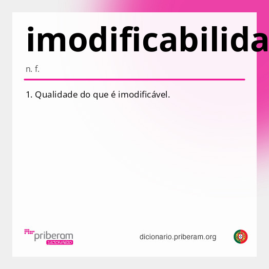 Significado de imodificabilidade