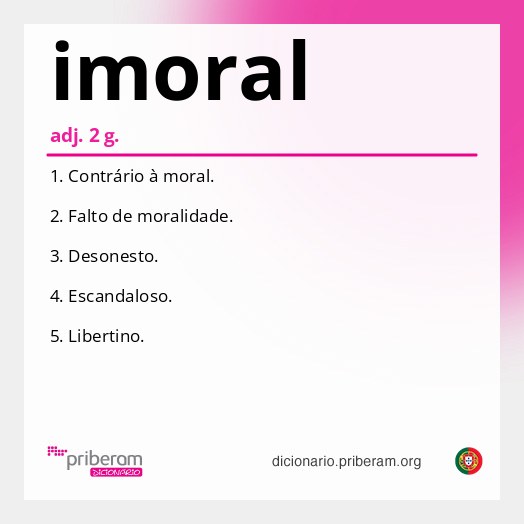 Significado de imoral