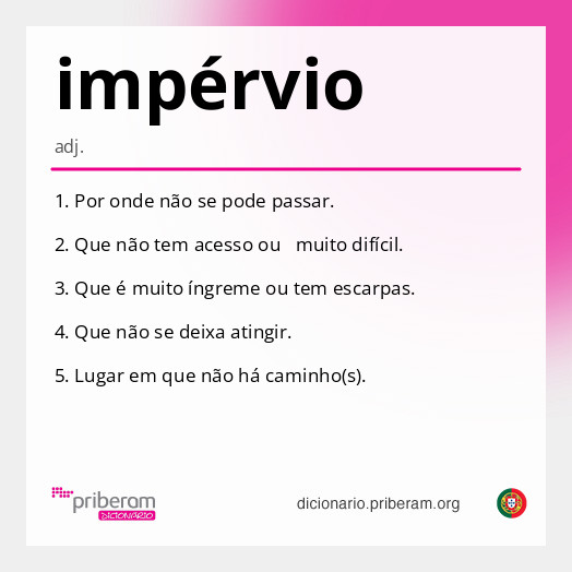 Significado de impérvio