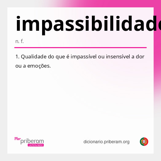 Significado de impassibilidade