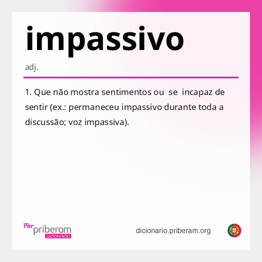 Significado de impassivo