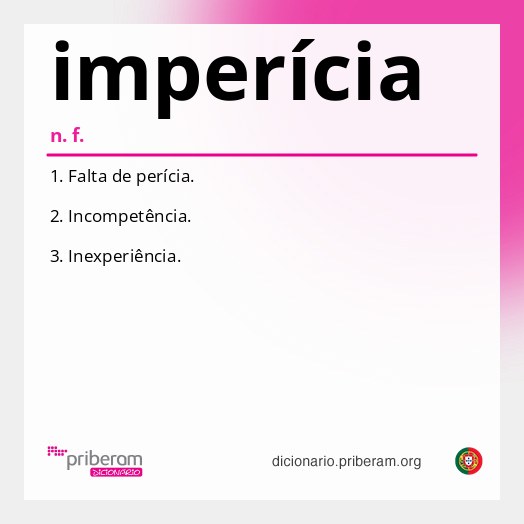 Significado de imperícia