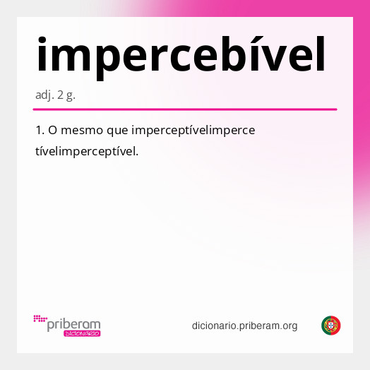 Significado de impercebível