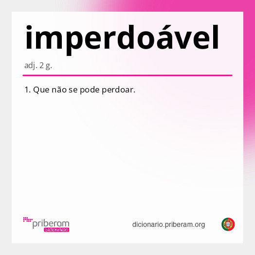 Significado de imperdoável