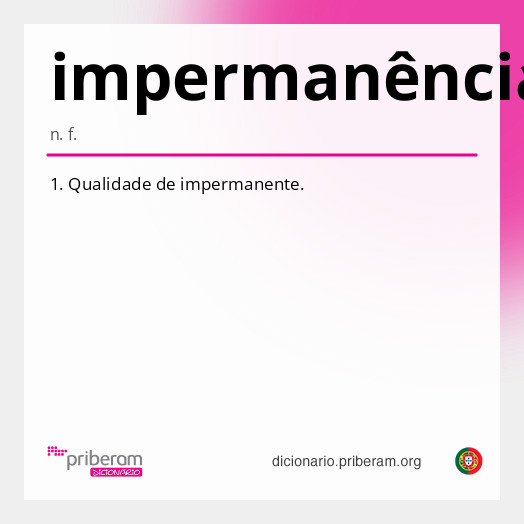 Significado de impermanência