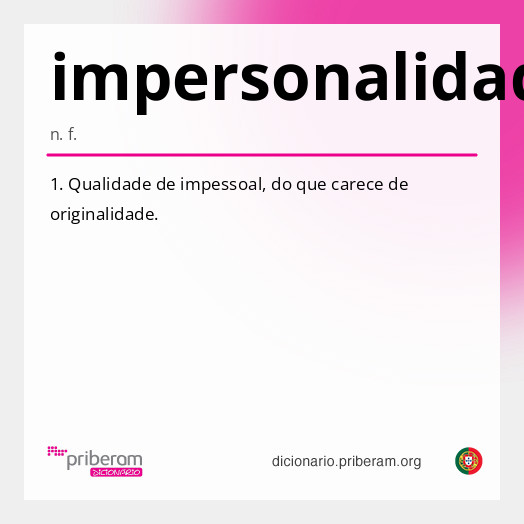 Significado de impersonalidade