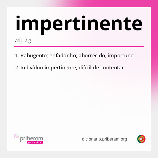 Significado de impertinente