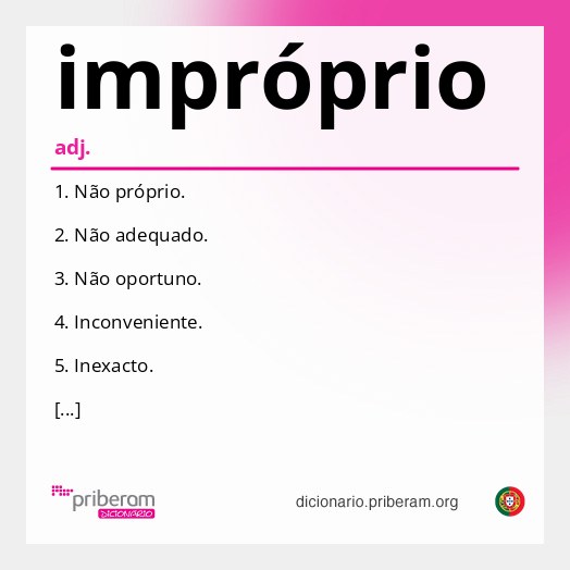 Significado de impróprio