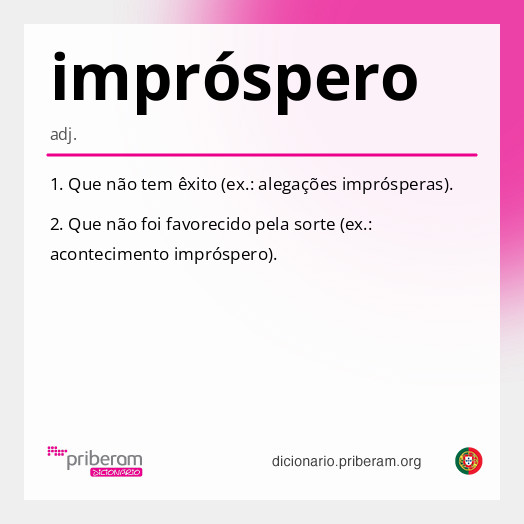 Significado de impróspero