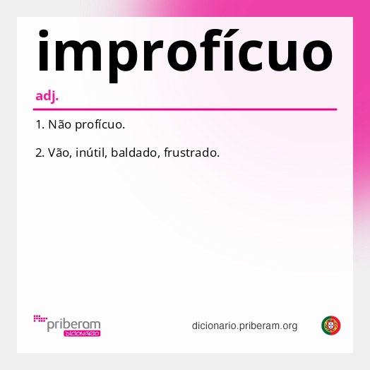 Significado de improfícuo