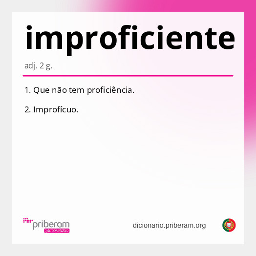 Significado de improficiente