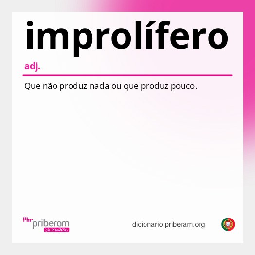Significado de improlífero