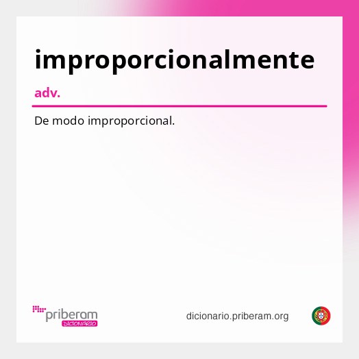 Significado de improporcionalmente