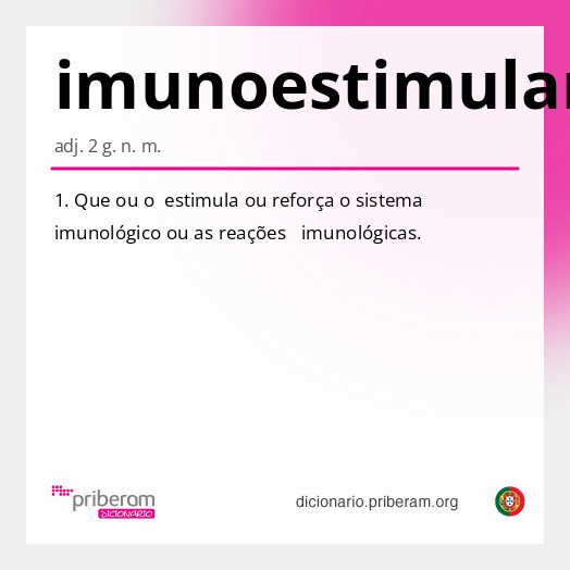 Significado de imunoestimulante