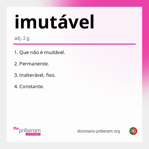 Significado de imutável