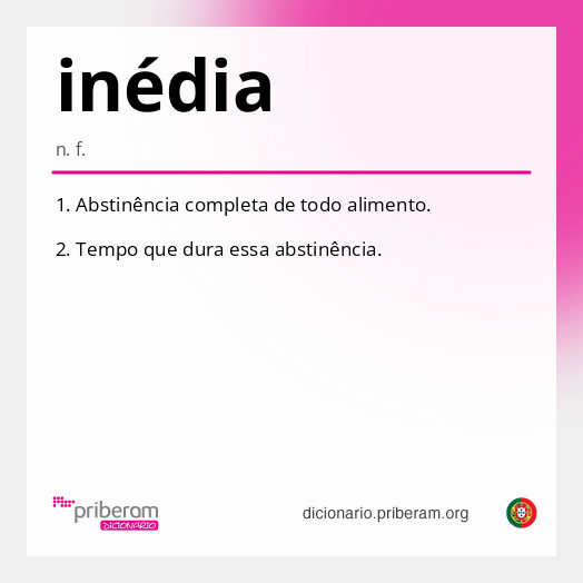 Significado de inédia